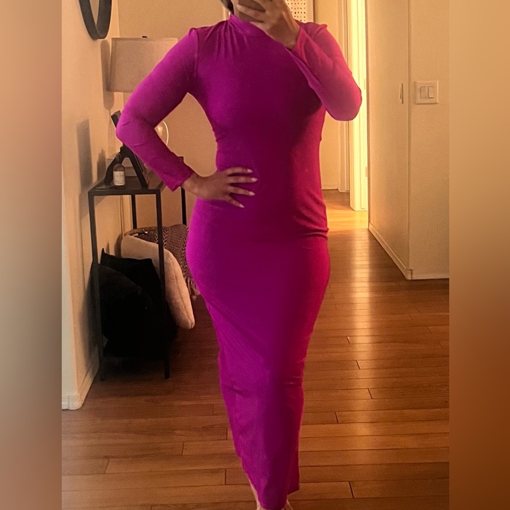HOT PINK SPANDEX DRESS!